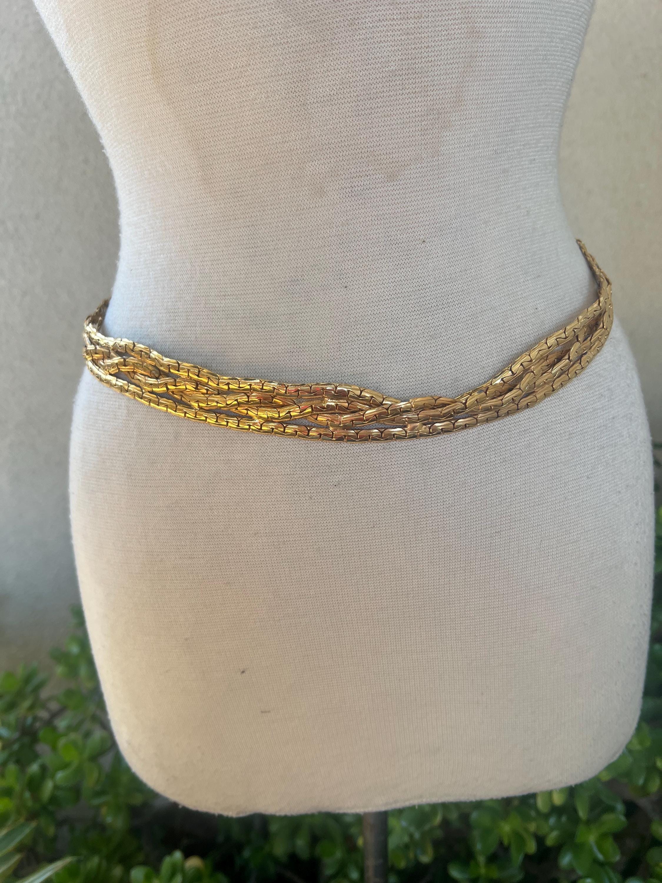 Vintage gold tone belt multi stands chains fits 30” by Christian Dior Christian Dior gold-plated multi-strand chain belt and  main image 4