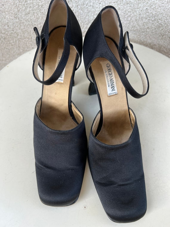 Vintage designer Giorgio Armani formal heels Shoes bl… - Gem