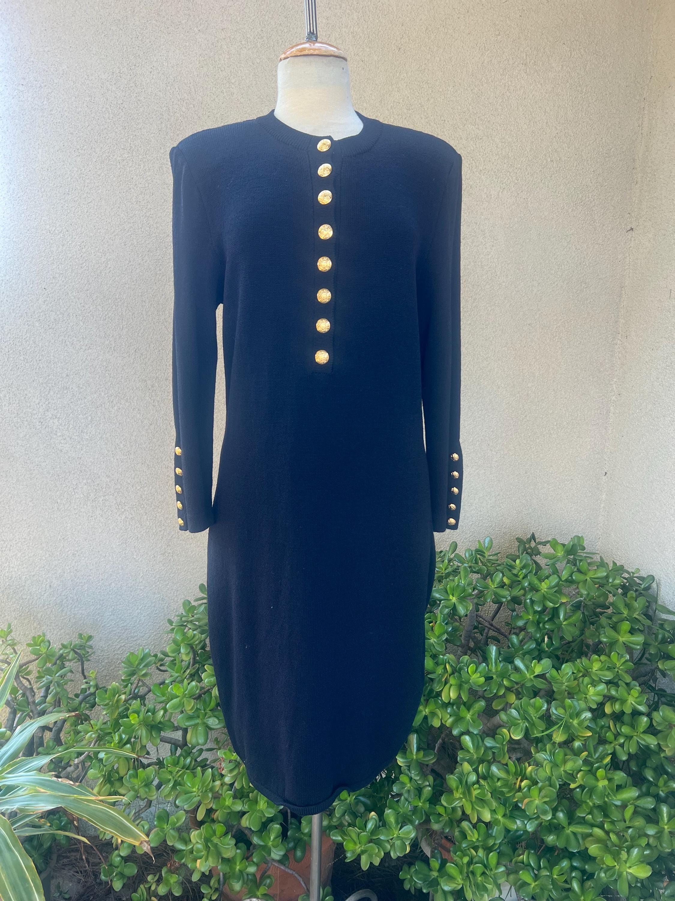 st. john knit dress vintage St. John for Saks fifth Avenue blue knit dress Classic Chic!