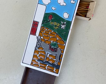 Vintage Kitsch Ceramic Box: H&R Johnson Village Tile, Tobacco Storage