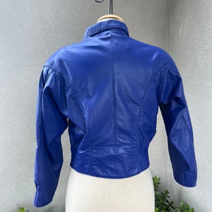 Vintage El Toro Leather Bomber teal blue jacket Size medium Pockets image 2