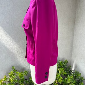 Vintage 80s fuchsia pink wool blazer jacket by Valentino Miss V Sz 38 4 image 4