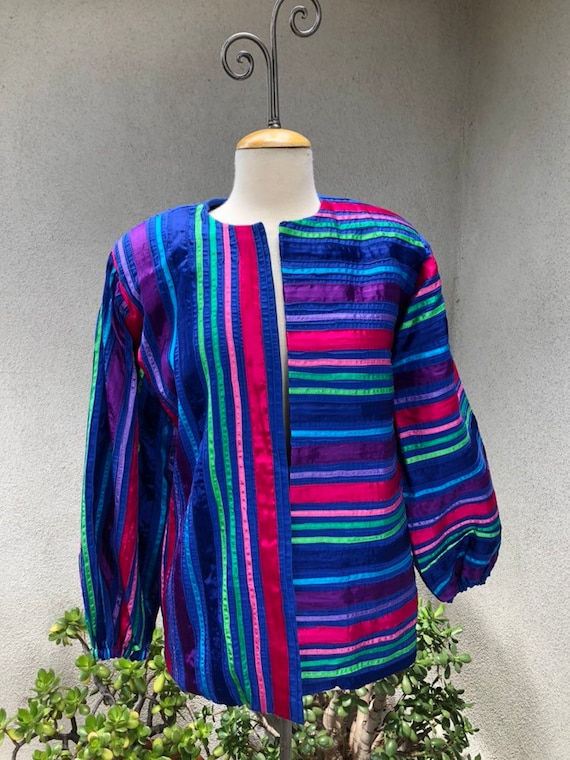 Vintage boho Mexican Tachi Castillo blue cotton pi