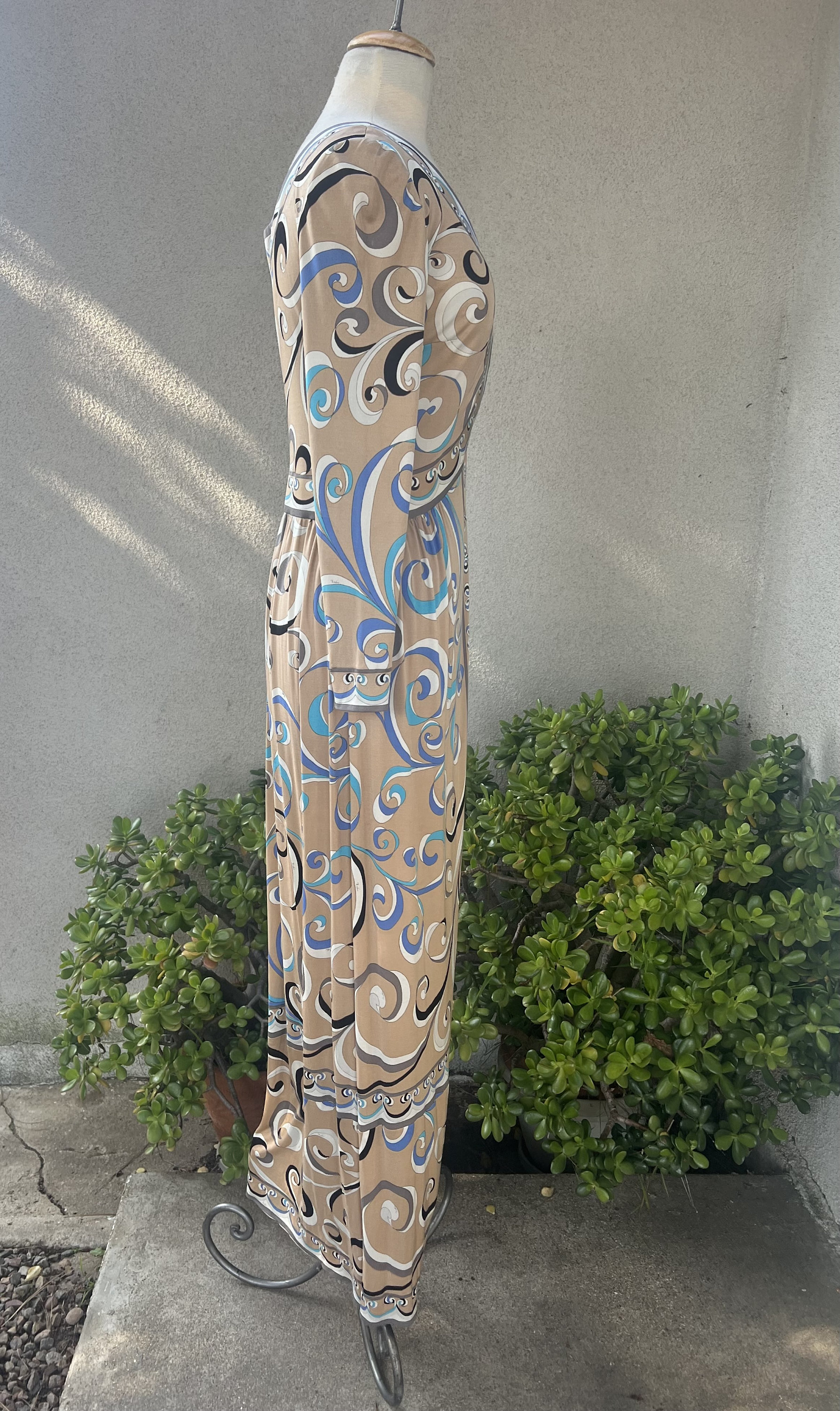 70年代ヴィンテージ エミリオ・プッチ マキシドレス：シルク混