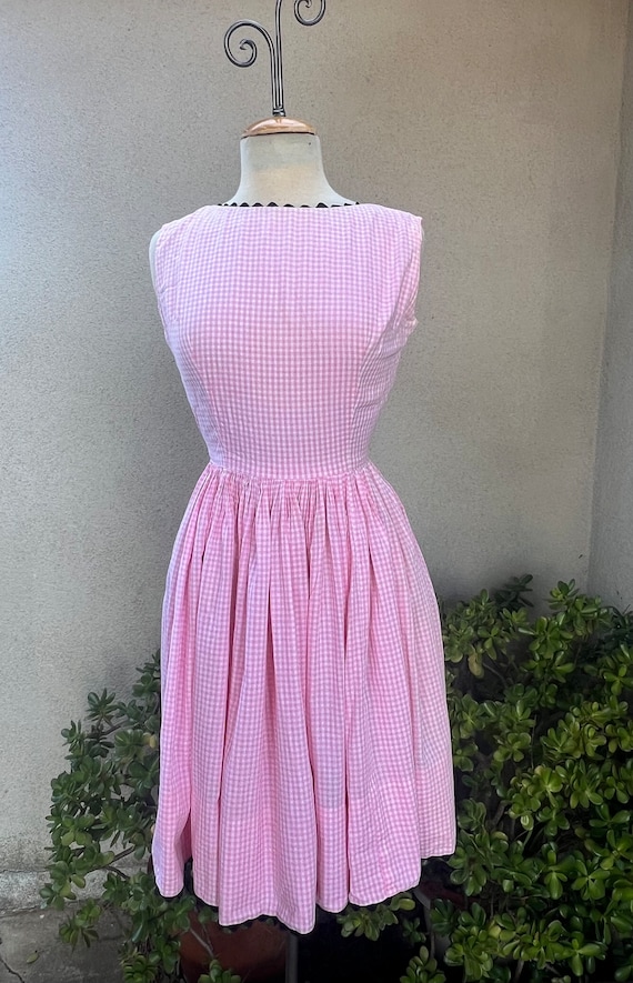 strapless open back dress Life in the Dreamhouse Pink Gingham Dress main image 0