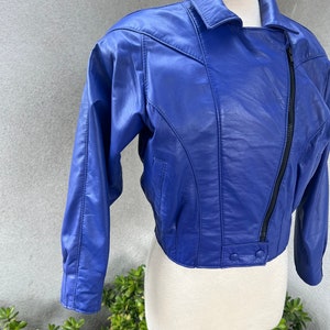 Vintage El Toro Leather Bomber teal blue jacket Size medium Pockets image 1