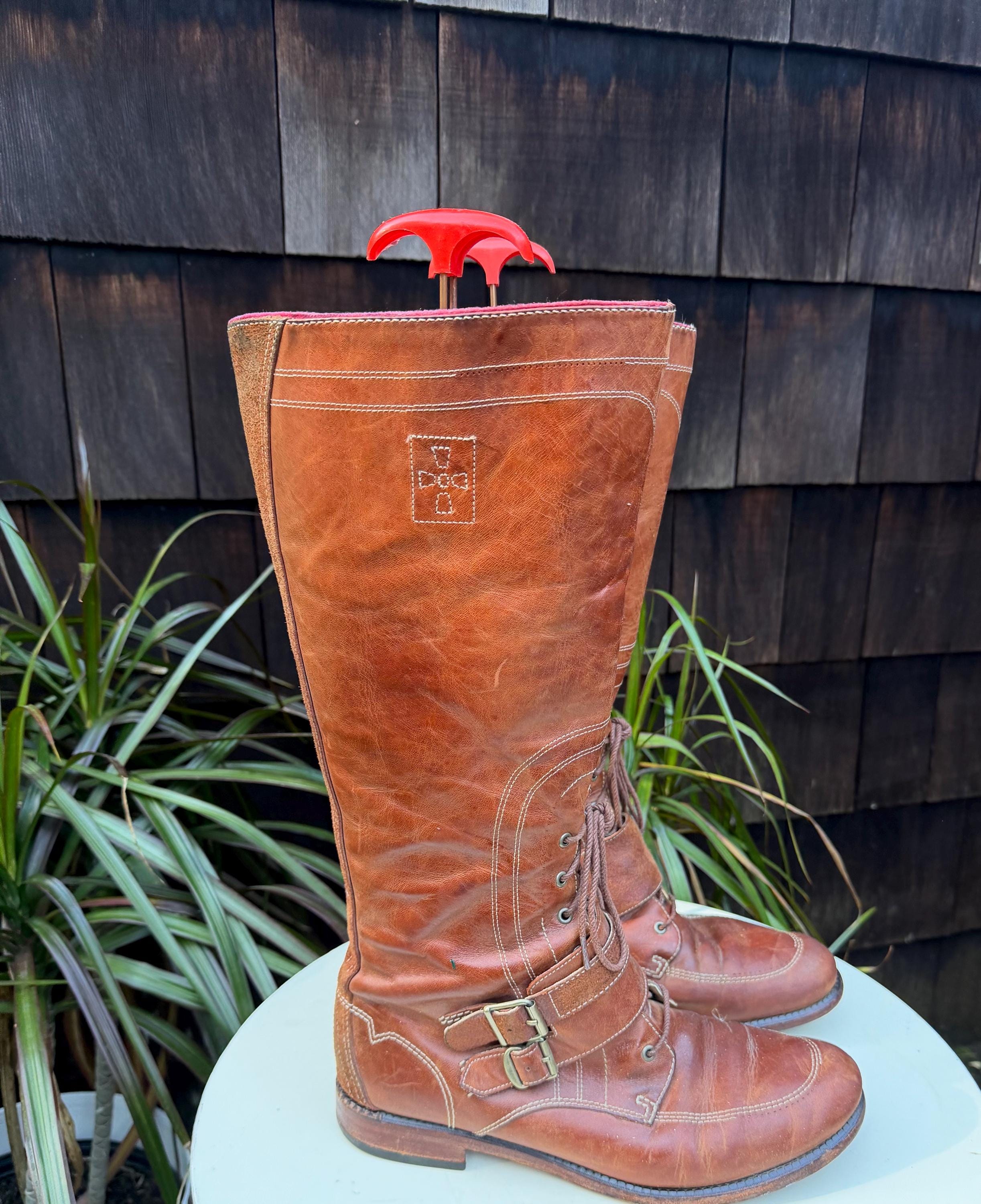 Y2K Boho Timberland Tall Lucille Brown Leather Boots #20647