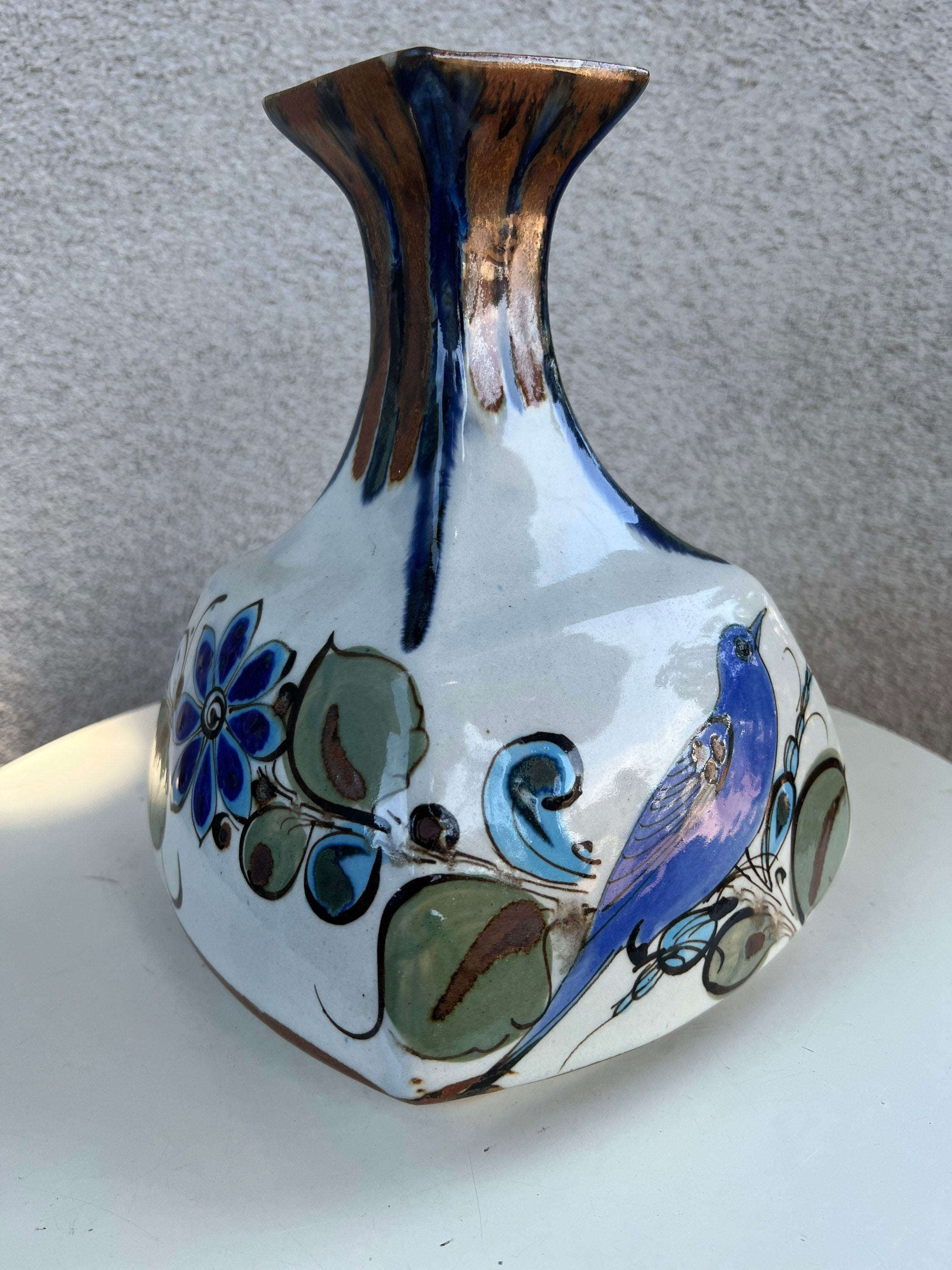 トニー・エヴァンス サイン入り 大型 楽焼 カリフォルニア セラミック