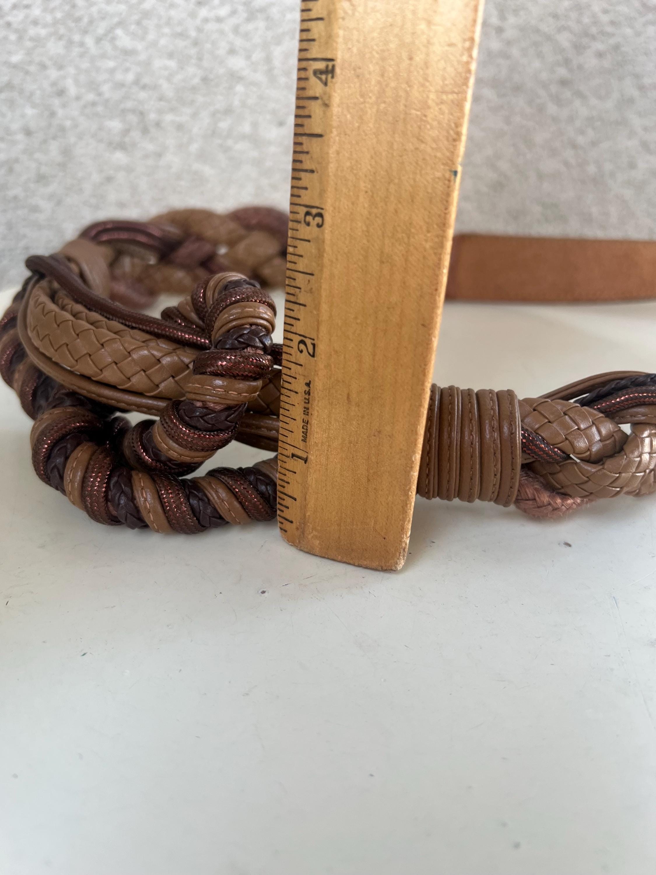 90\'s Chocolate Brown Preppy Braided Leather Belt with Solid Brass Buckle 30 Similar Items to 1990s Land main image 2