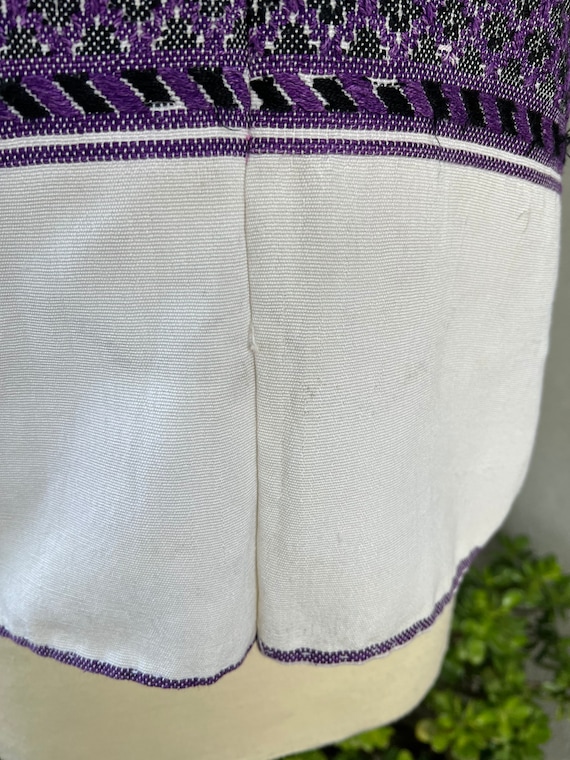 SALE Vintage boho Mexican purples woven huipil st… - image 10
