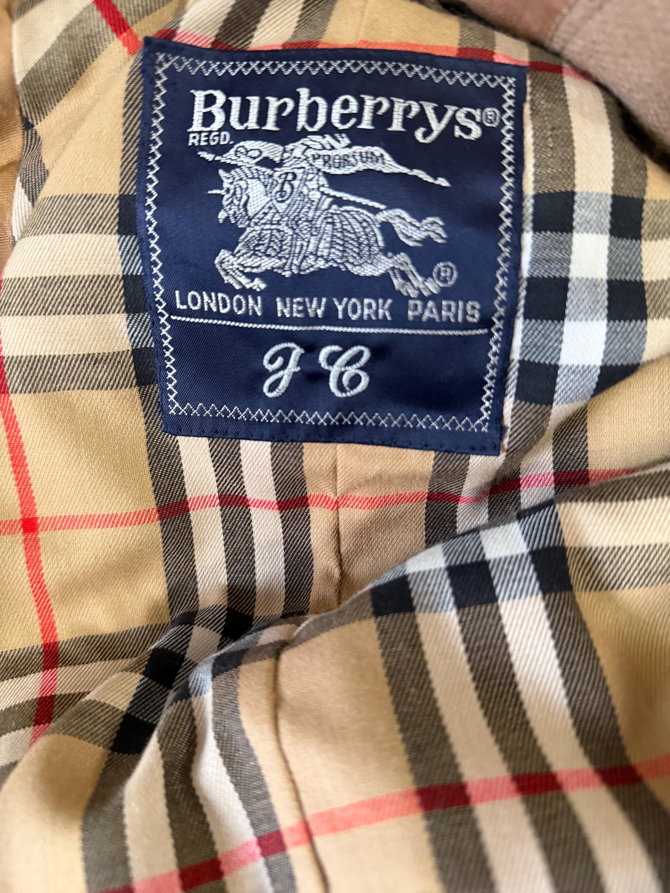 Vintage 80s Classic Burberrys Khaki Trench Coat With Wool Liner
