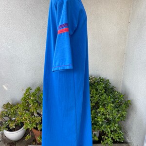 Vintage boho blue kaftan dress with appliqué accents custom made by Kirsten Helweg Large image 10