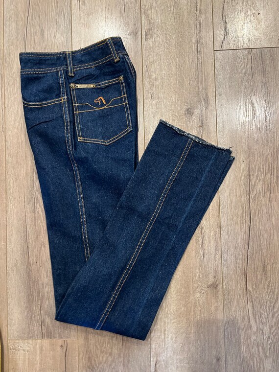 Vintage 70s Jordache blue jeans high waist size 2… - image 9