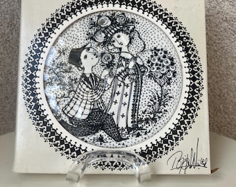 Bjorn Wiinblad MAY Plate: Danish Retro Wall Decor (5.8 Inches) - Etsy