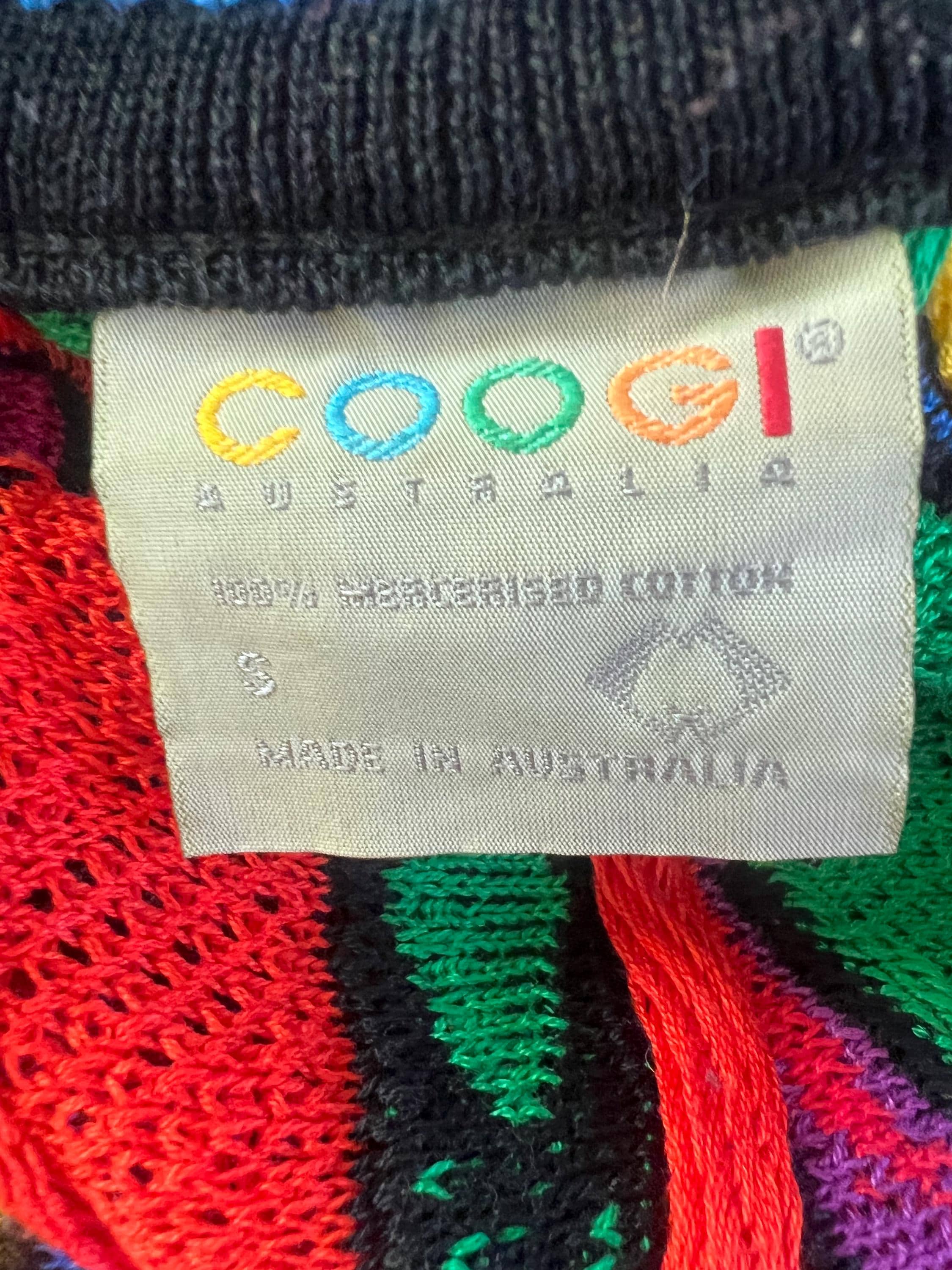 【Vintage】COOGI 3D KNIT CARDIGAN Vintage Coogi 3D Knit Cardigan Sweater Multicolor Mercerized