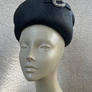 Mr. John Empress Pillbox Hat Womens OS Black Vintage Felt Mirolour Italy Box Mr John Empress Hat - Etsy main image 4