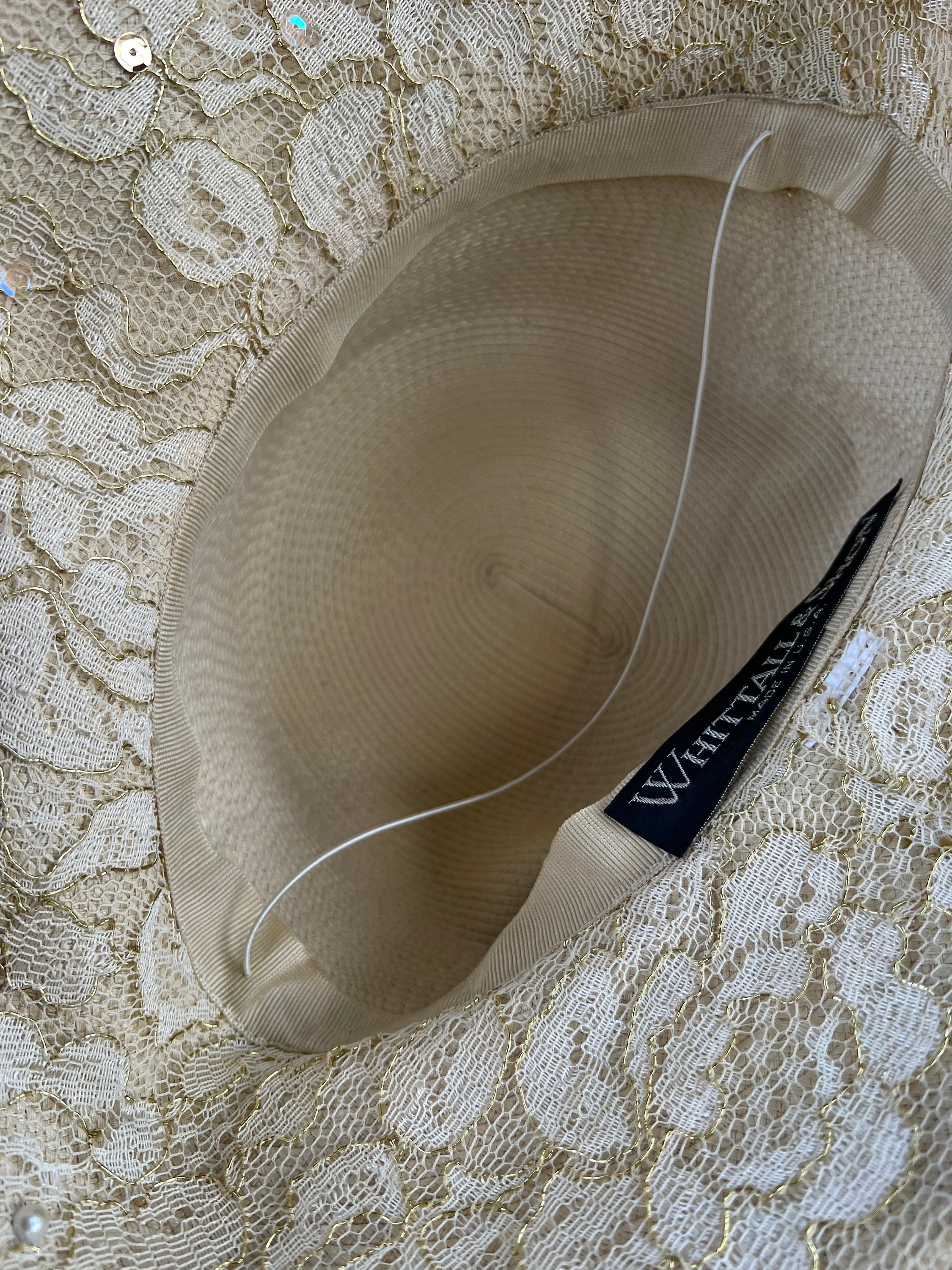 Vintage Whittall & Shon Embellish Wide Brim Netting Floral USA Hat Church Party Step out in style with this vintage Whittall & Shon  main image 4