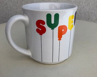 Vintage mug by Zekman  says Super Secretary  Maker recycled paper products