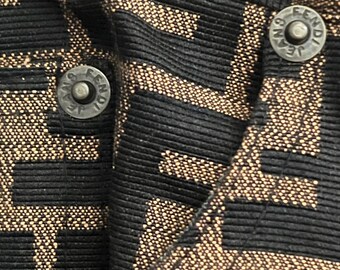 FENDI ヴィンテージ ダッフル ボア ズッカ柄 FENDI JEANS Vintage Fendi Jeans: FF Logo Zucca Print, High Waist (26