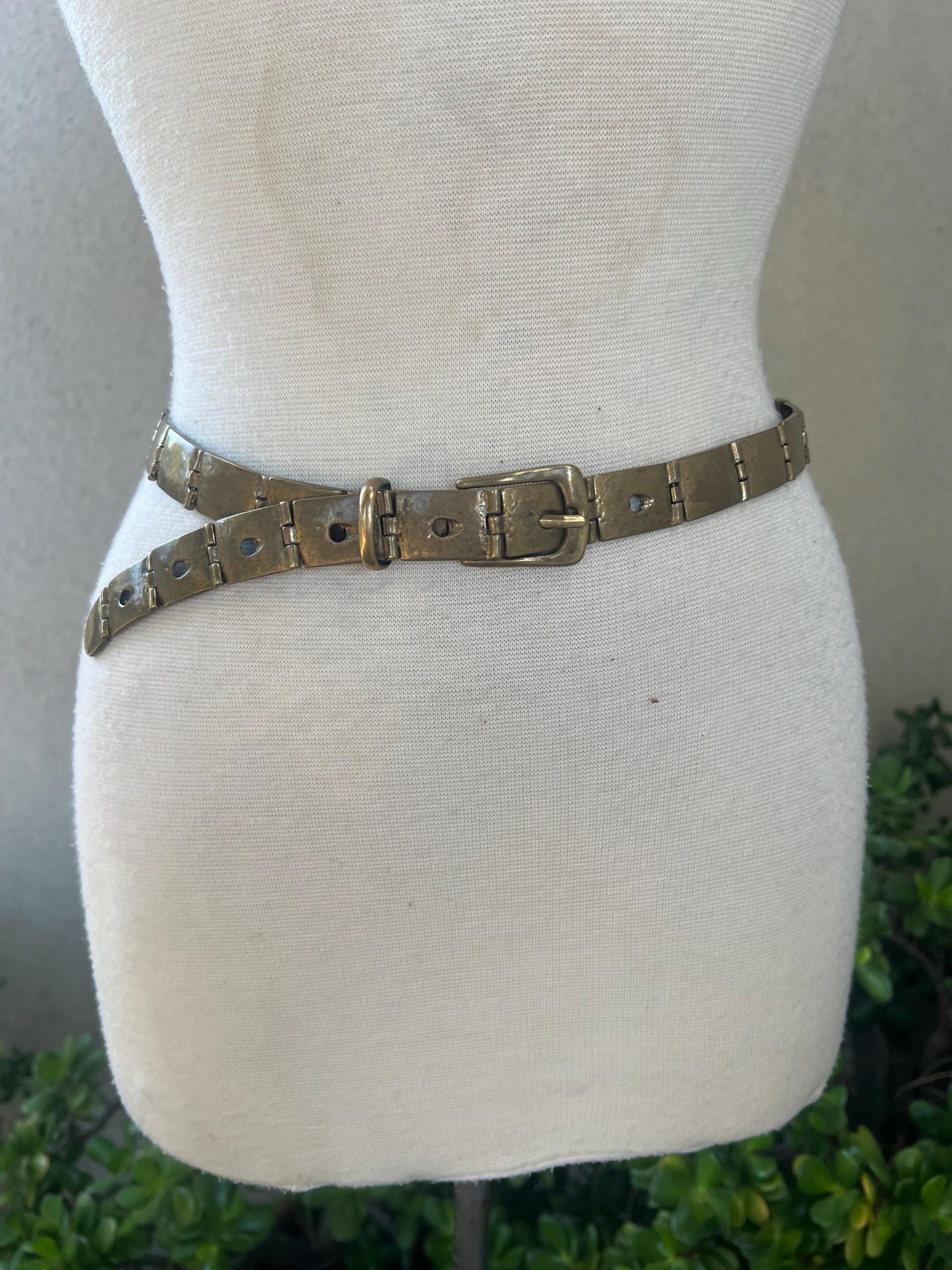 Vintage Brutalist Brass Metal Link Belt Fits 26-33” - Etsy display picture 1