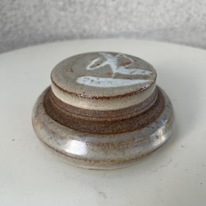 Vintage Petite Studio art Pottery Oil Candles Round With Lid Unsigned