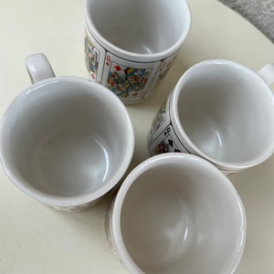 Vintage kitsch ceramic mug set 4 playing cards theme holds 10 oz image 6
