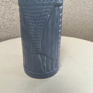 Vintage tall glossy grey blue tiki mug pottery ceramic by KC Co Ltd 2000 image 2