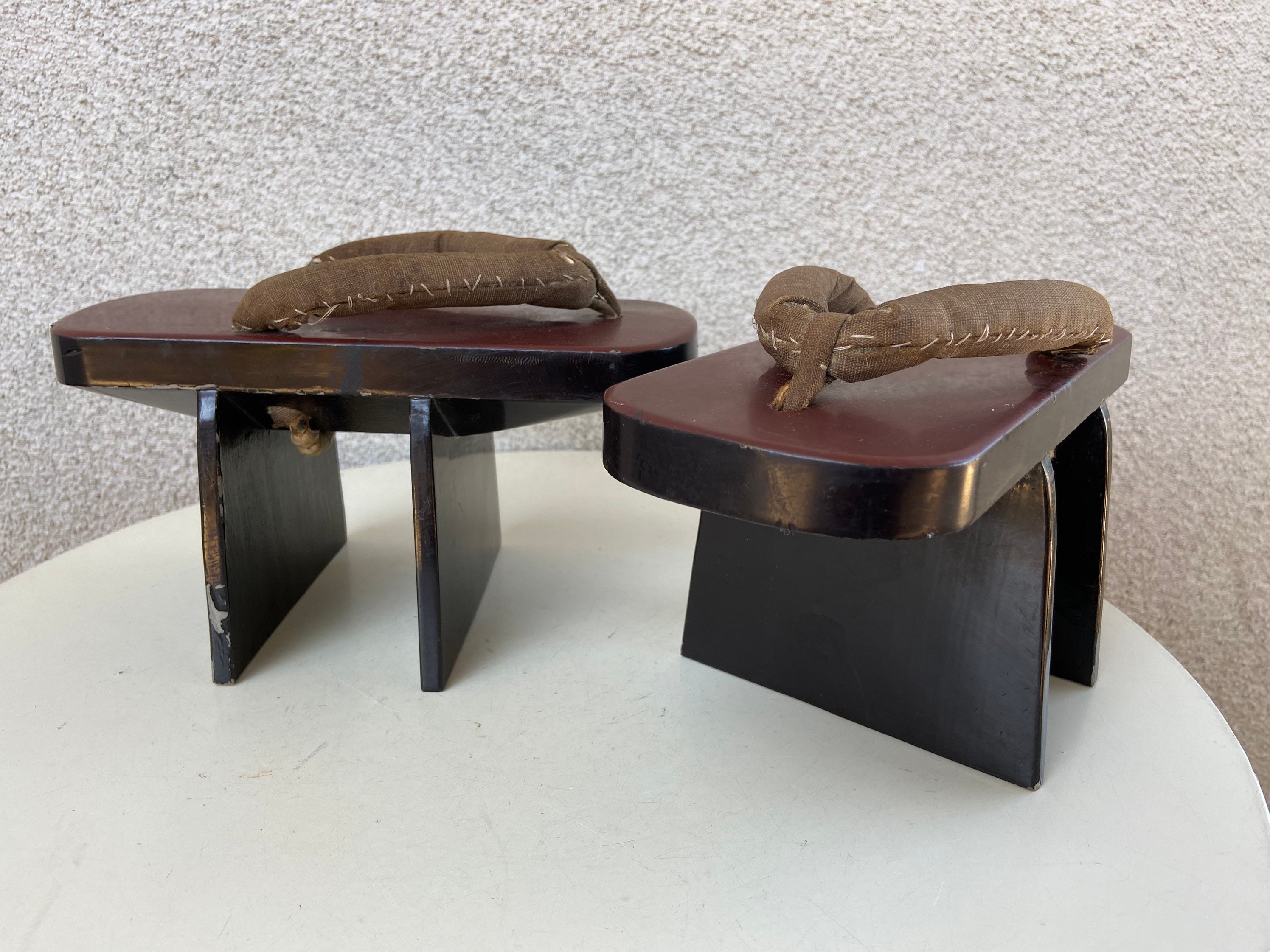 Vintage Wounded Bird Classic Japanese Taka-ashida Geta Wood Tall