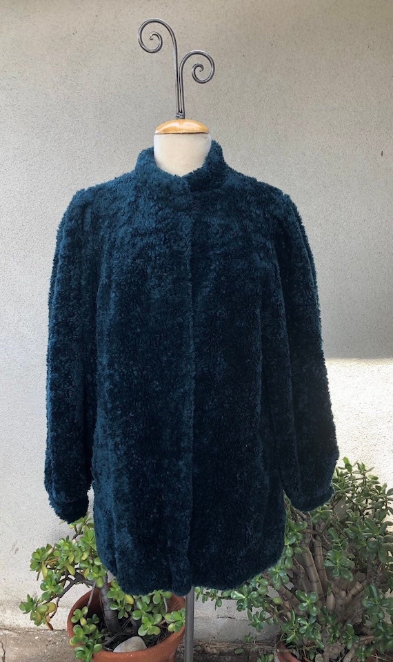 SALE Vintage faux fur curly knobby short jacket l… - image 1