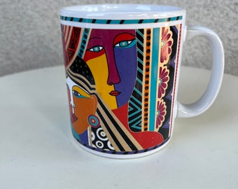 Vintage Laurel Burch The Spirit of Womankind theme holds 12 oz.