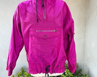 Vintage Wounded Bird 80s fuchsia pink nylon Ossi ski jacket parka size small