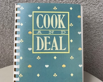 Vintage 1982 Cook and Deal cookbook & bridge card hands by DJ Cook paperback
