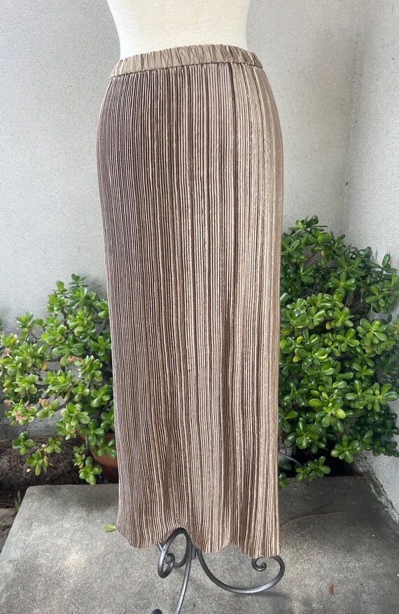 Jeanne Marc Metallic Pleated Skirt 80 Vintage Jeanne Marc Designer