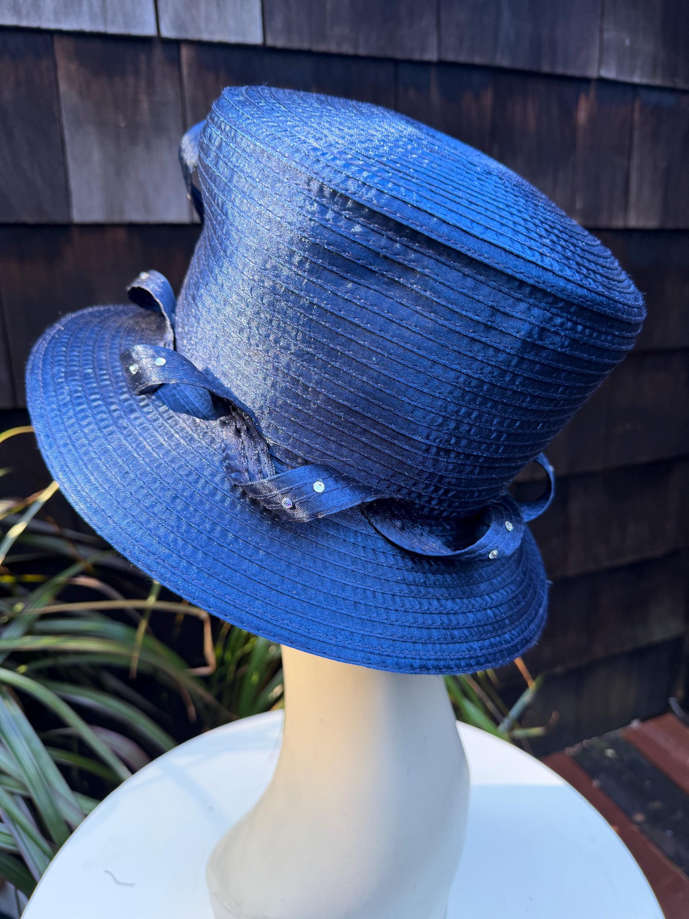 Mr Song  derby belt hat royal blue Classy Royal Blue Derby Bowler Hat | Charlie Chaplin Hat  main image 3