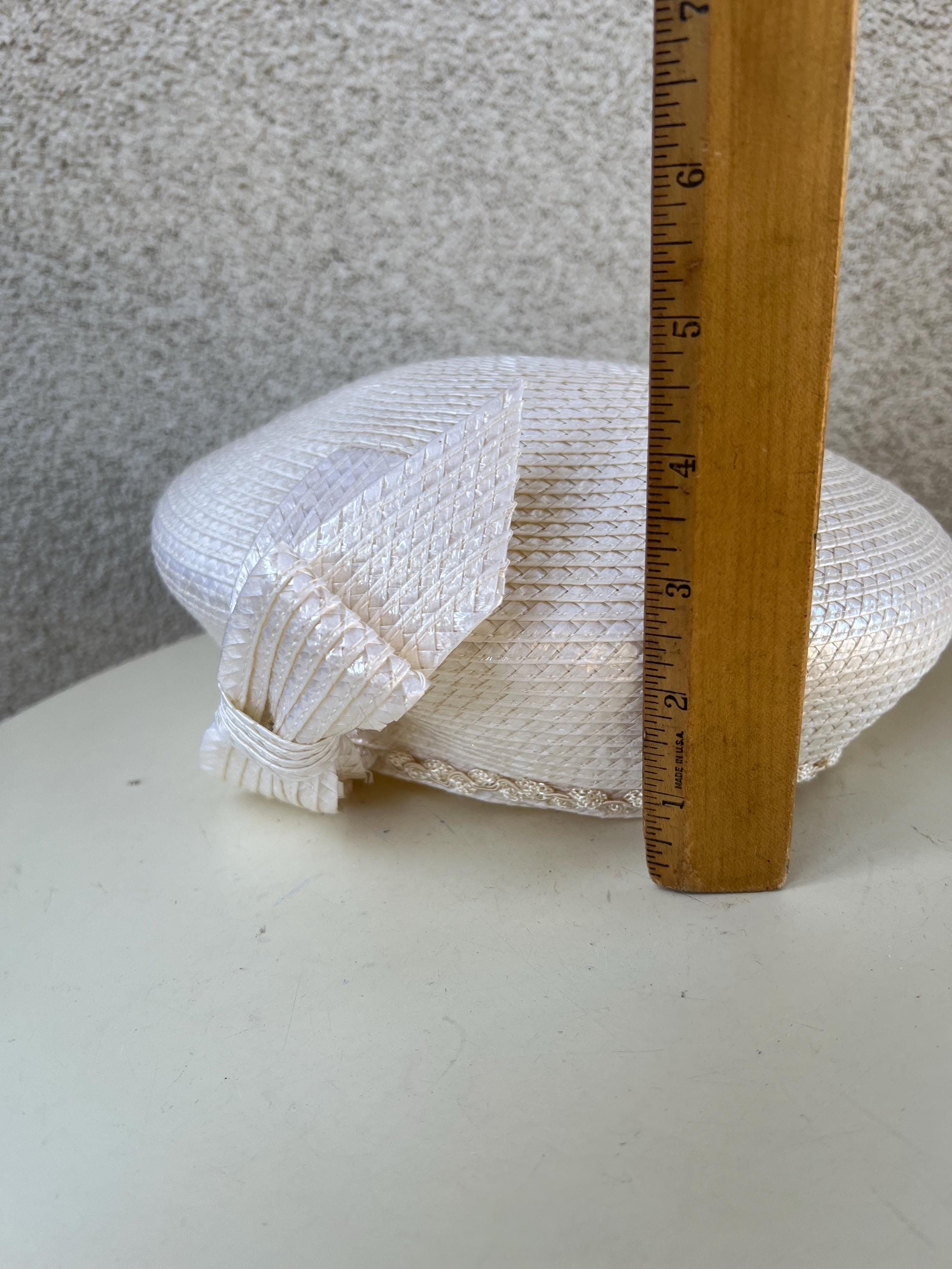 Vintage Jack McConnell Boutique woven glossy ivory straw hat size 21.5” Vintage Jack Mcconnell Boutique Woven Glossy Ivory Straw Hat  main image 2