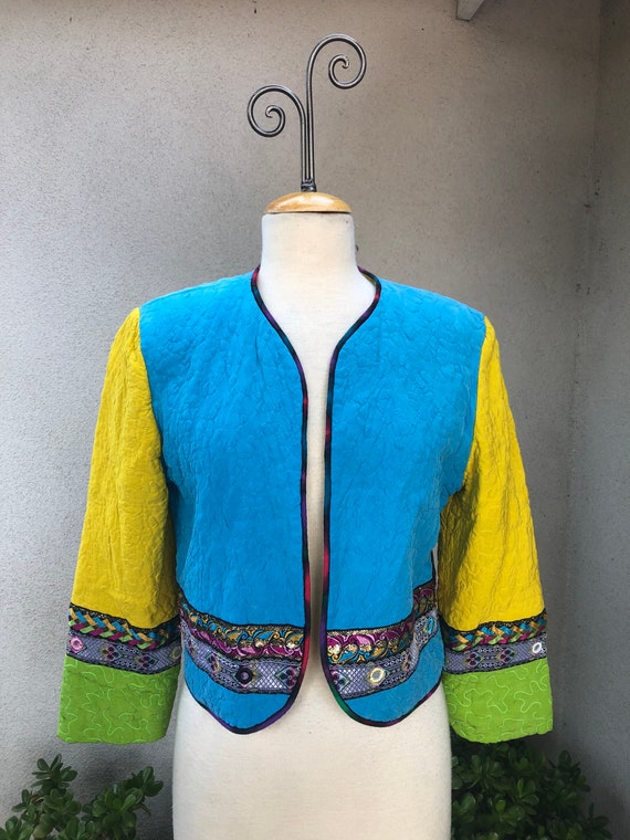 SALE Vintage boho Marie Studer bolero jacket cotto