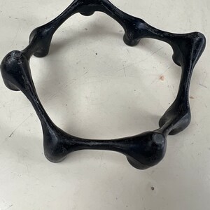 Vintage MCM small candle stand black Cast iron 8 holders image 9