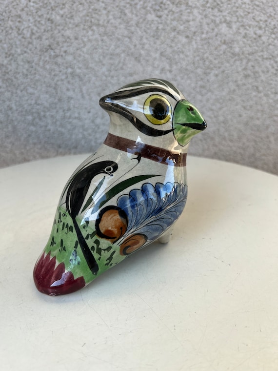 工芸品 Tonala pottery bird Mexican Tonala Pottery Folkart Bird | eBay