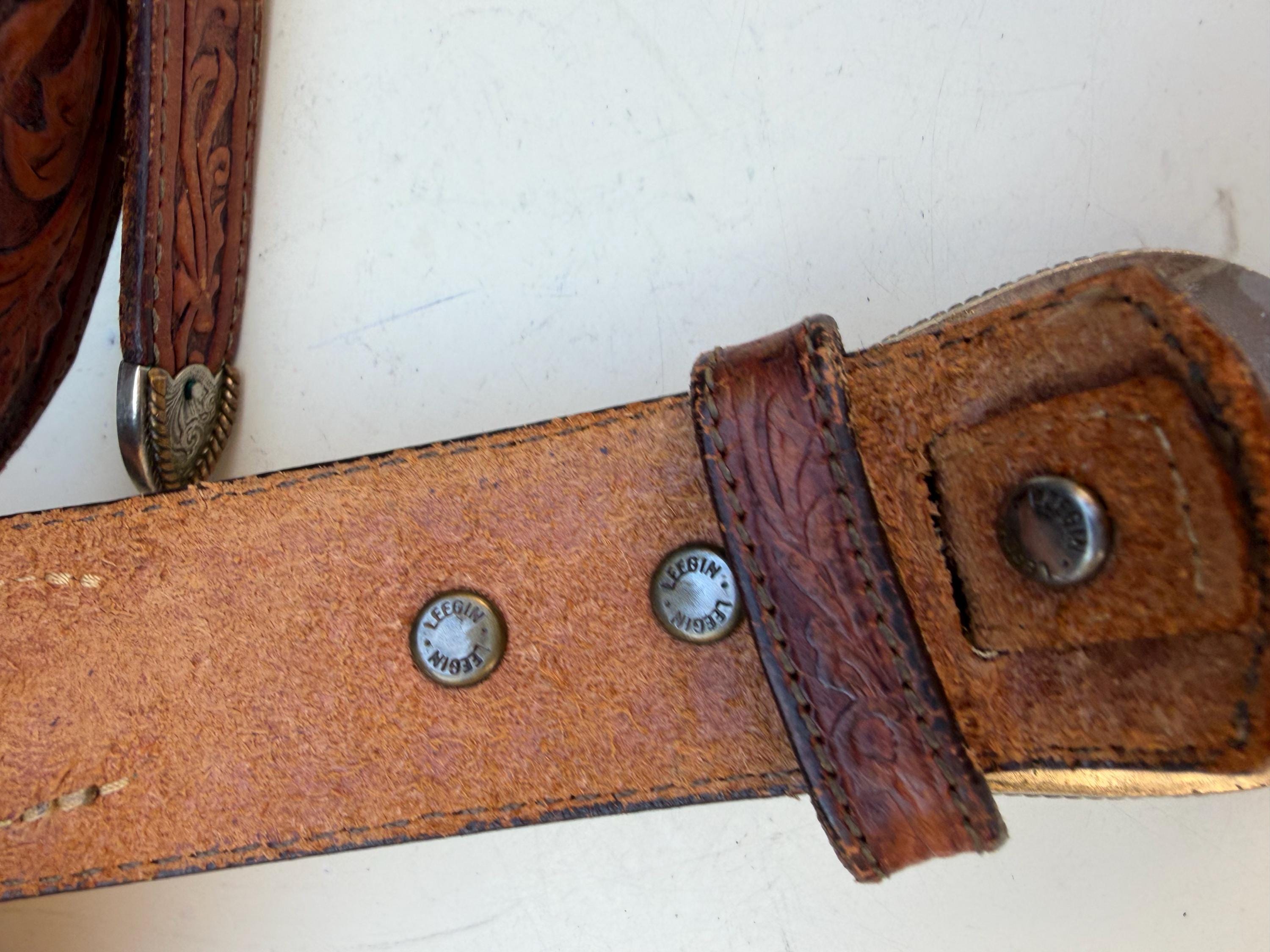 Vtg Mt High buckle brown leather belt MKC LEATHER BELT - BROWN main image 3