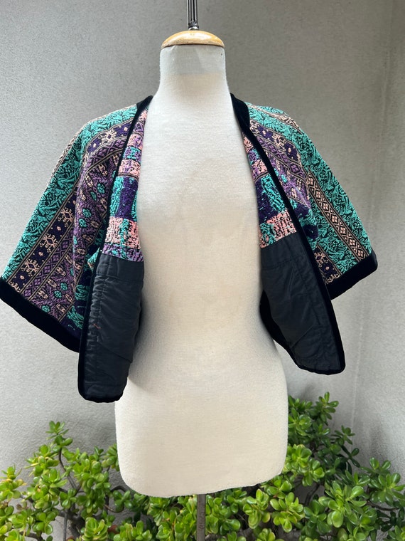 Vintage bohemian bolero jacket Guatemalan woven f… - image 10