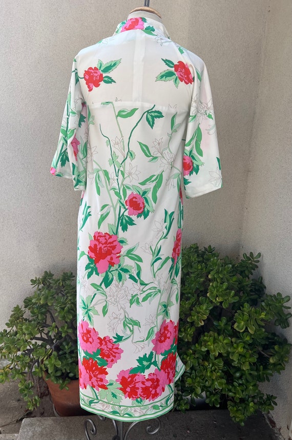 Vintage maxi kaftan dress rose print Sz XS/S Bier… - image 2