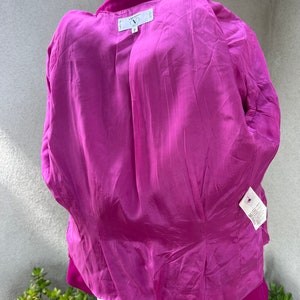 Vintage 80s fuchsia pink wool blazer jacket by Valentino Miss V Sz 38 4 image 9