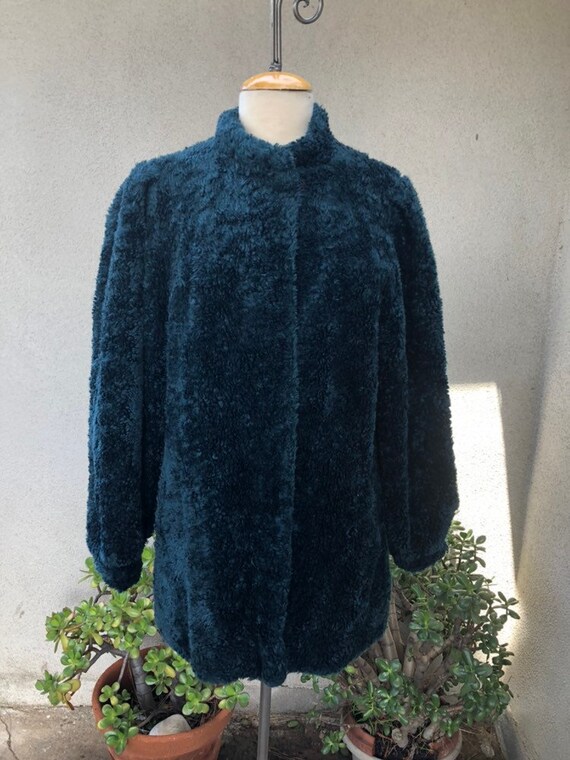 SALE Vintage faux fur curly knobby short jacket l… - image 6