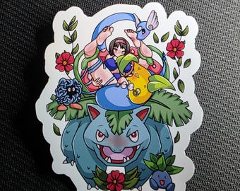 Erikas (påklädda) Venusauri Pokémon NSFW hentai vinylklistermärke