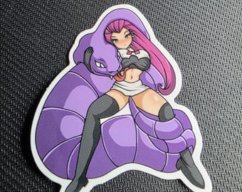 Jesse & Arbok ((påklädda)) Pokémon NSFW hentai vinylklistermärke