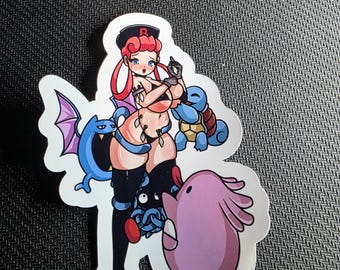 Sjuksköterska Joy ((påklädd)) Pokémon NSFW hentai vinylklistermärke