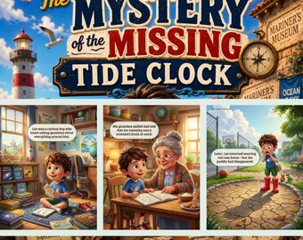 Libro de cuentos: El misterio del reloj de mareas desaparecido
