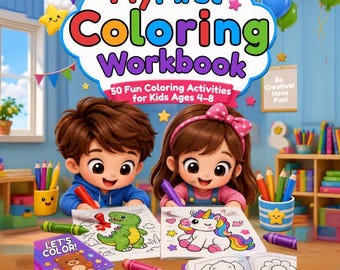 Mi primer cuaderno para colorear: 50 divertidas actividades para niños de 4 a 8 años.