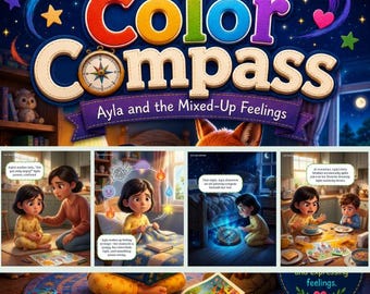 Libro de cuentos: La brújula de colores Ayla y los sentimientos encontrados