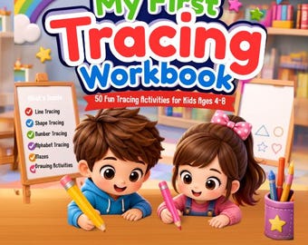 Mi primer cuaderno de trazo: 50 divertidas actividades de trazo para niños de 4 a 8 años.